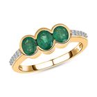 AAA Kagem sambischer Smaragd und Diamant Ring - 1,11 ct. image number 3