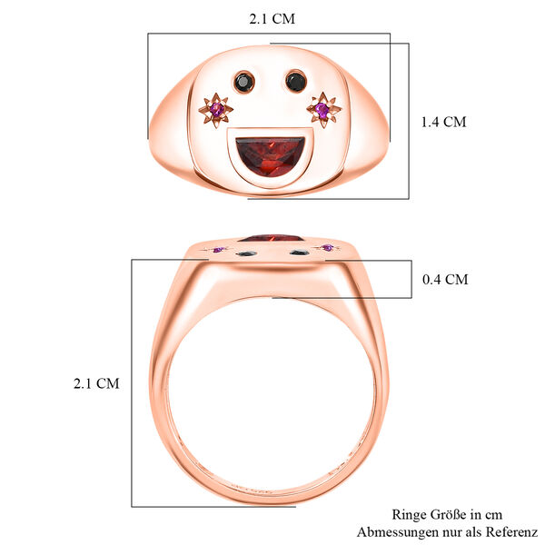 GP Celestial Kollektion- Mosambik Granat, schwarzer Spinell rosa und blauer Saphir Ring, 925 Silber ros&eacute;vergoldet - 0,53 ct. image number 8