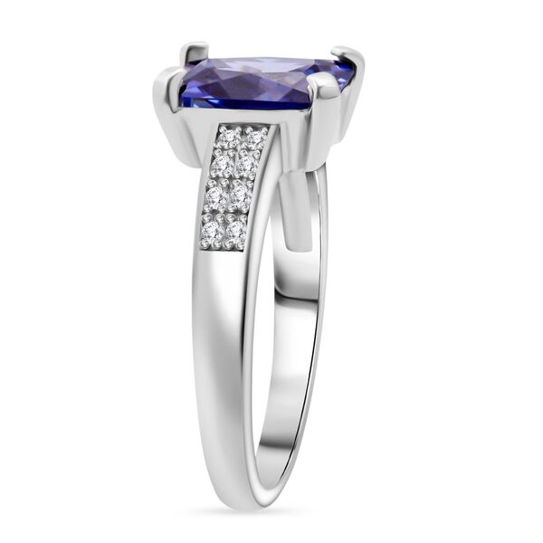 Lustro Stella blauer und weißer Zirkonia Ring image number 4