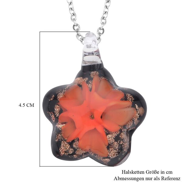 Floraler Anh&auml;nger im Murano-Stil mit 60cm Kette image number 6