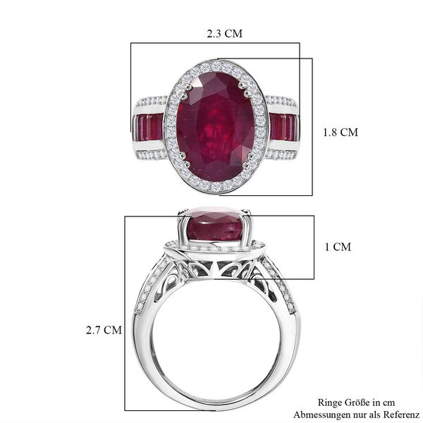 D'Joy AA Afrikanischer Rubin und Moissanit Ring - 11,44 ct. image number 7