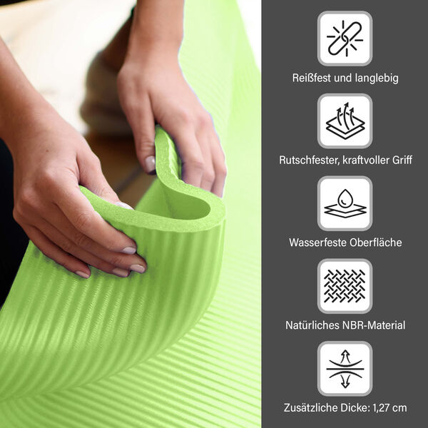 SOUL SMART - NBR Yoga-Matte, Limonengrün image number 4
