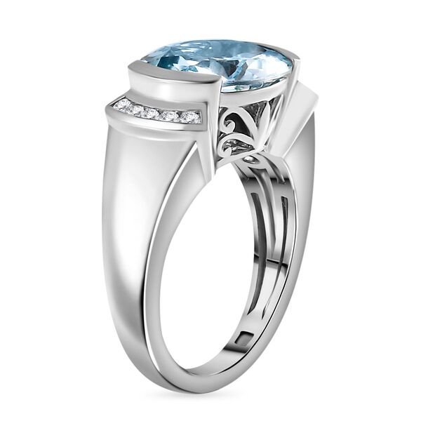 Himmelblauer Topas und Zirkon Ring - 5,55 ct. image number 5