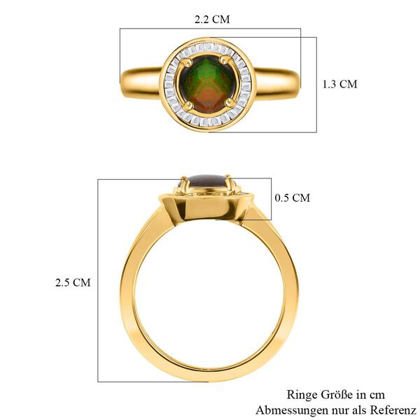 Ammolit und weißer Diamant-Ring - 1,28 ct. image number 7