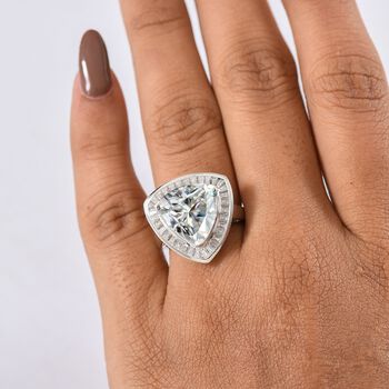 Moissanit Ring 925 Silber rhodiniert (Gr&ouml;&szlig;e 18.00) ca. 5,64 ct