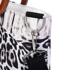 Handtasche mit Holzgriff, Leopardenmuster, Größe 32x12x29cm, Schwarz und Weiß image number 4