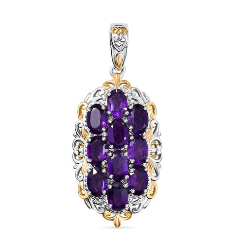 Afrikanischer Amethyst Anhänger Messing ca. 4.82 ct image number 0