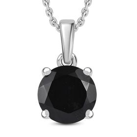 Schwarzer Spinell Anhänger mit 50cm Kette - 5 ct.