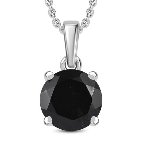 Schwarzer Spinell Anhänger mit 50cm Kette - 5 ct. image number 0