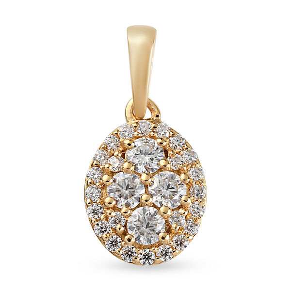 88 Facetten Moissanit-Anh&auml;nger, 925 Silber vergoldet ca. 0,56 ct image number 2