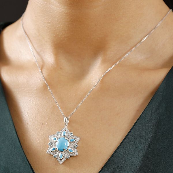 Sleeping Beauty Türkis, Paraiba Apatit und Zirkon Anhänger - 4,33 ct. image number 3