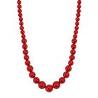 Rote Muschelkernperle Halskette ca. 50 cm Reiner Edelstahl