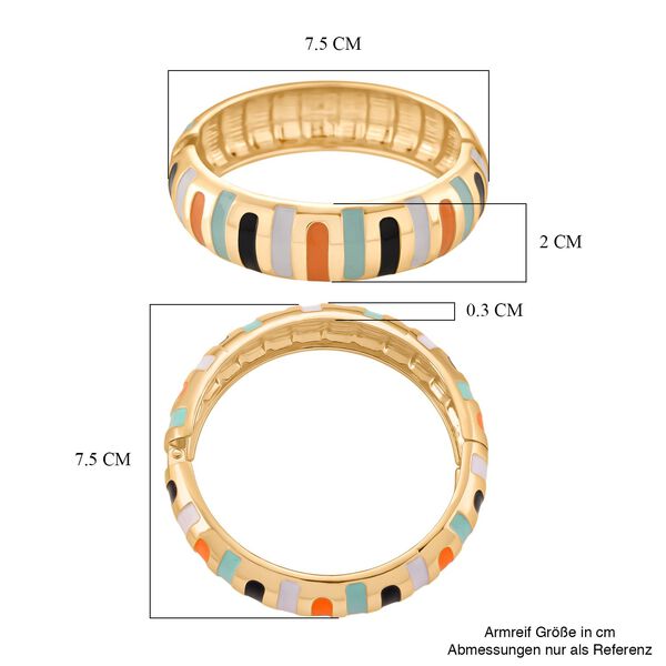 Emaille-Armreif im Streifen-Design, Mehrfarbig, ca. 18,5 cm, ca. 43 g image number 7