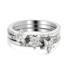 Diamant Ring 925 Silber platiniert (Größe 20.00) ca. 0,50 ct