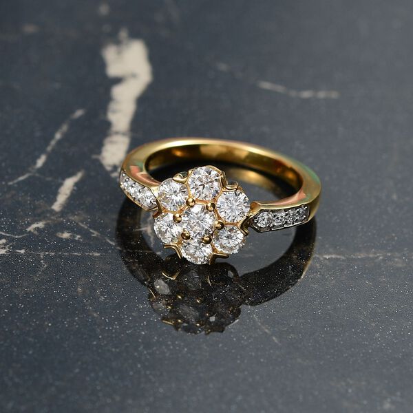 D'Joy Moissanit Ring, 925 Silber vergoldet - 1,28 ct. image number 2