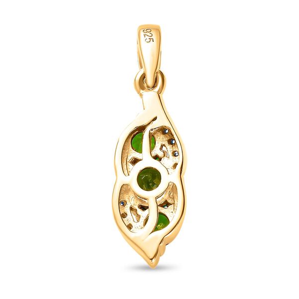 Nat&uuml;rlicher Chromdiopsid und Moissanit-Anh&auml;nger - 0,87 ct. image number 5