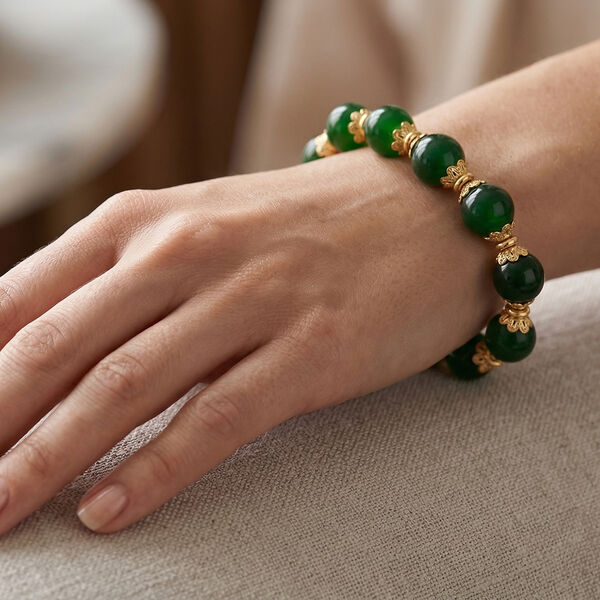 Flexibles, gr&uuml;nes Achat Armband - 190 ct. image number 3