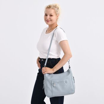 Crossbody-Tasche mit mehreren Rei&szlig;verschlusstaschen, 31x13x28 cm, Blau