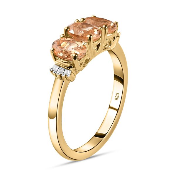 AA Ceylon kaiserlicher Granat und wei&szlig;er Diamant-Ring - 1,82 ct. image number 5