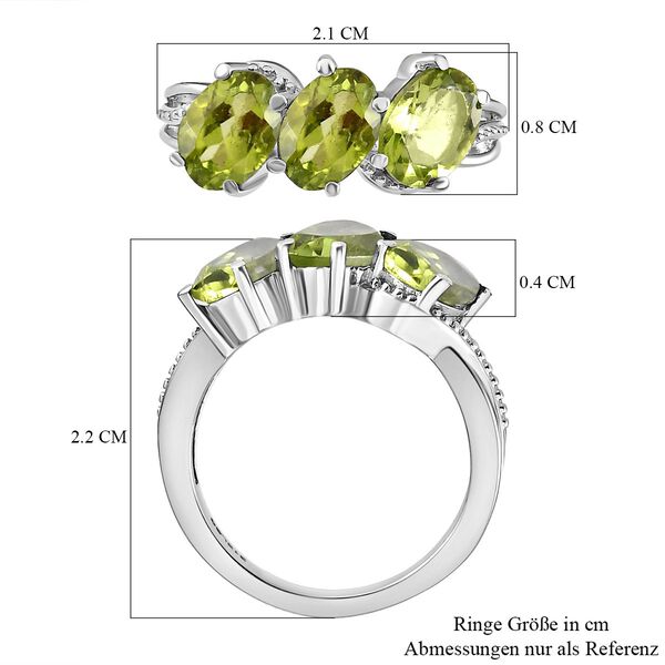 Nat&uuml;rlicher Peridot-Ring, (Gr&ouml;&szlig;e 16.00) Edelstahl, ca. 2,18 ct image number 7