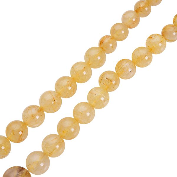 Goldene Rutil-Quarz Halskette, ca. 45 cm, 925 Silber rhodiniert ca. 282.00 ct image number 4