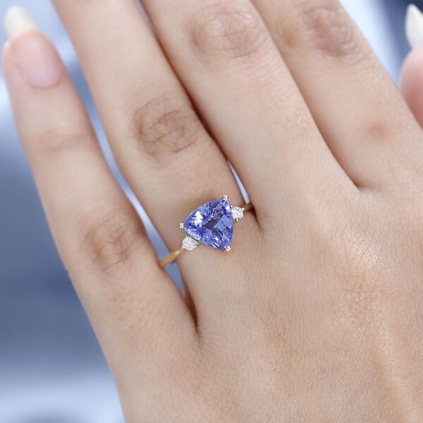 AA Tansanit und Diamant Ring in 585 Gold - 2,52 ct. image number 3