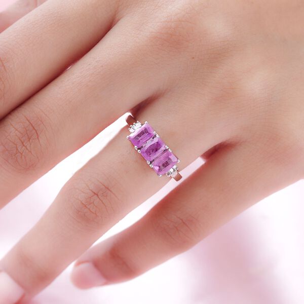 Ilakaka Rosa Saphir und Diamant Ring - 2,38 ct. image number 3