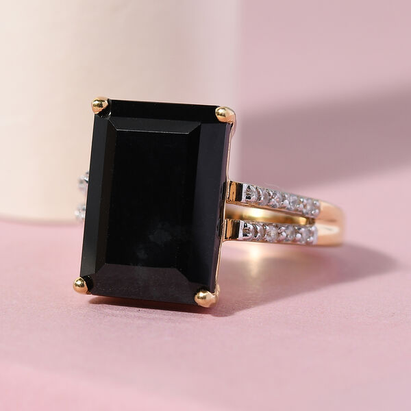 Schwarzer Turmalin und Zirkon-Ring - 8,02 ct. image number 2