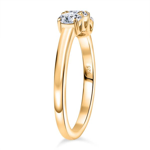 Moissanit Ring, 925 Silber vergoldet - 0,68 ct. image number 4