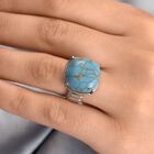 Blaues Türkis Ring, Edelstahl (Größe 16.00) ca. 13.98 ct image number 2