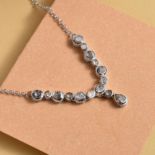 Handgearbeitete, natürliche Polki Diamant-Halskette. 45 cm - 1 ct. image number 1