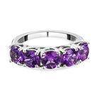 Natürlicher, marokkanischer Amethyst-Ring, 925 Silber platiniert (Größe 16.00) ca. 2,35 ct