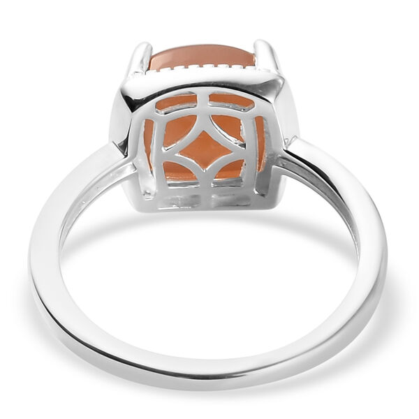 Pfirsich Mondstein Ring 925 Silber  ca. 2,85 ct image number 6