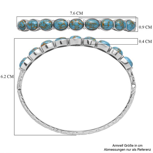Blaues T&uuml;rkis Armreif ca. 19 cm Edelstahl ca. 10.80 ct image number 6