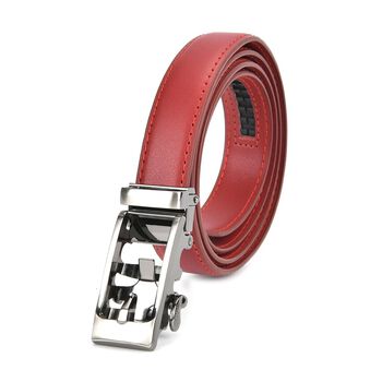 Automatik-Schnallen Lederg&uuml;rtel - Klassisch Unisex, Rot