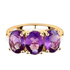 2er-Set afrikanischer Amethyst-Ring und Anhänger, 925 Silber vergoldet ca. 4,64 ct image number 3