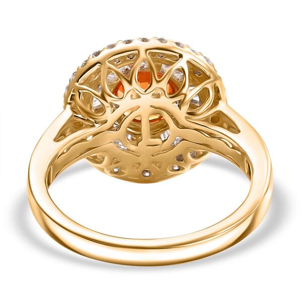 LUXORO zertifiziert und geprüft AAA Orange Saphir und Diamant Ring in 585 Gold - 1,96 ct. image number 5