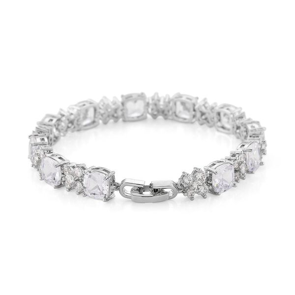 Wei&szlig;er Zirkonia Armband ca. 19 cm Nickelfreies Messing 5.00 ct image number 4