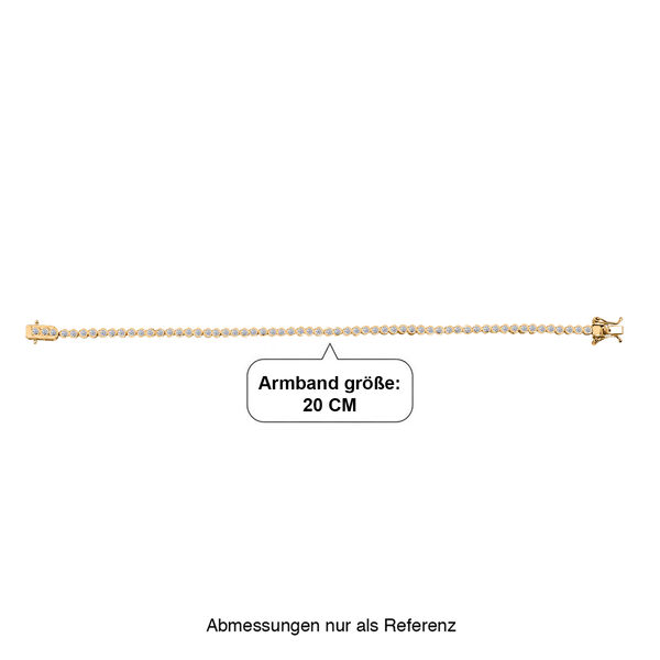 LUXURIANT DIAMOND - Lab Grown Diamant SI-GH SGL zertifiziert  Armband ca. 20 cm 925 Silber 750 Gelbgold vermeil (10-15 Werktage Lieferzeit) ca. 2.00 ct image number 4