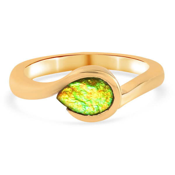 Ammolit Ring 925 Silber vergoldet  ca. 0,82 ct