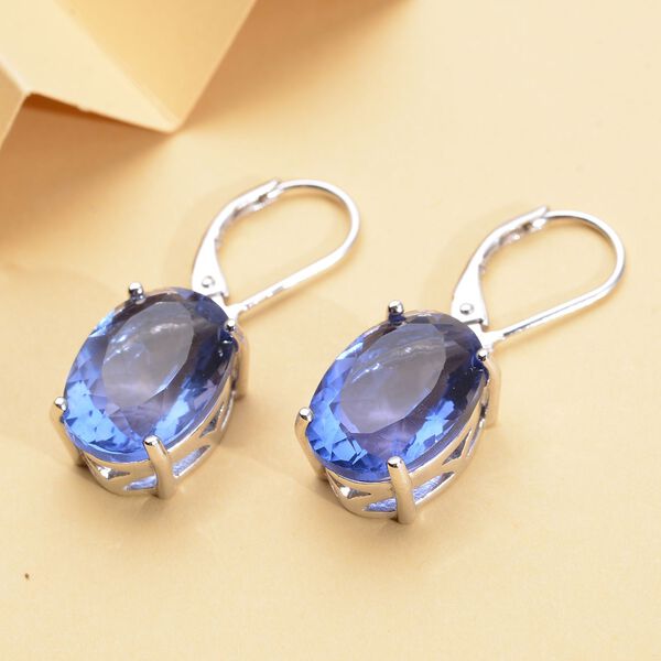 Farbwechsel Fluorit-Ohrringe, 925 Silber rhodiniert ca. 14,08 ct image number 2