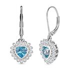 D'Joy AA Blauer Zirkon, Weißer Zirkon Ohrringe 925 Silber rhodiniert ca. 0,98 ct.