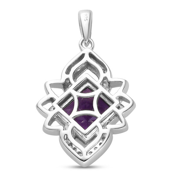 Afrikanischer Amethyst und Zirkon Anh&auml;nger 925 Silber platiniert image number 5