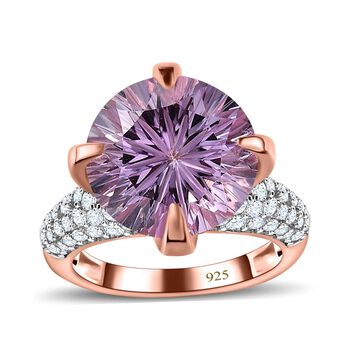 Rose De France Amethyst und  Zirkon Ring - 8,30 ct.