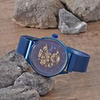 GENOA Automatik-Uhr: Blau Ausgehöhltes Sonnenstrahl-Zifferblatt und Edelstahlarmband, 10.25 cm image number 1
