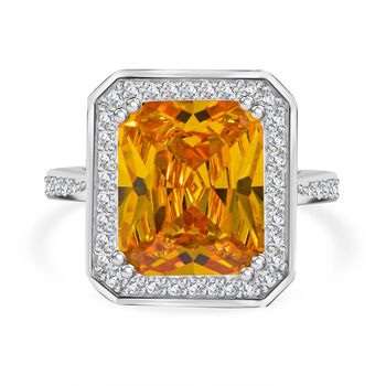 LUSTRO STELLA - Canary Diamond Zirkonia Ring, 925 Silber rhodiniert (Gr&ouml;&szlig;e 19.00)