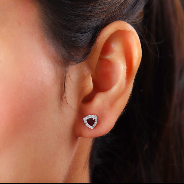 Anthill Granat und Zirkon Ohrstecker925 Silber platiniert ca. 0,89 ct image number 3