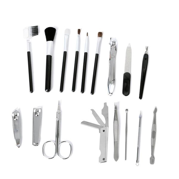 18er Set- kompaktes Manik&uuml;re Pflegeset aus Edelstahl, rosa image number 6