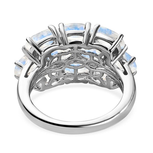 Premium Regenbogen Mondstein-Ring, 925 Silber platiniert  ca. 4,26 ct image number 6