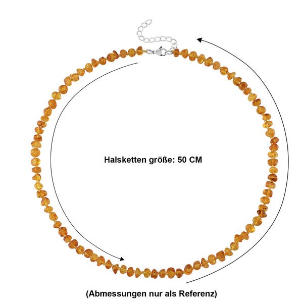 Bernstein Halskette ca. Flexibles cm 316L Edelstahl ca. 45,00 ct. image number 3